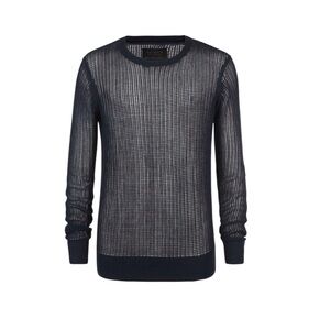 All Saints men’s M navy knett crew cotton mesh sweater